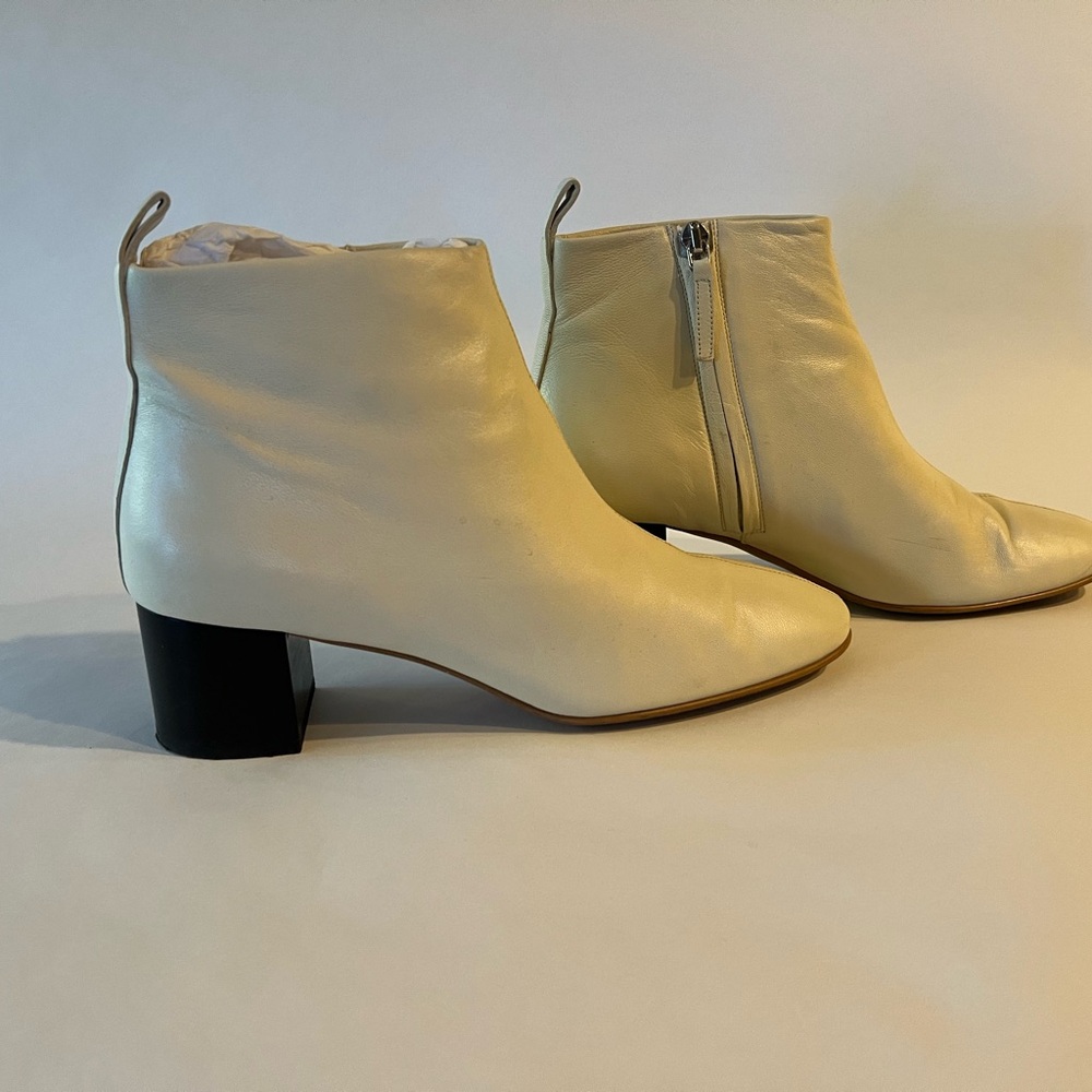 Everlane White Leather Ankle Boots